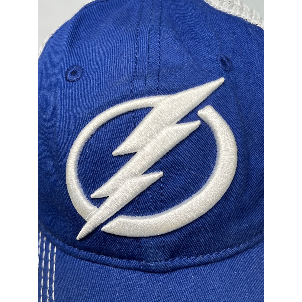 Fanatics Tampa Bay Lightning NHL Trucker Hat Blue White Mesh Snapback Cap 2018 - Picture 6 of 10